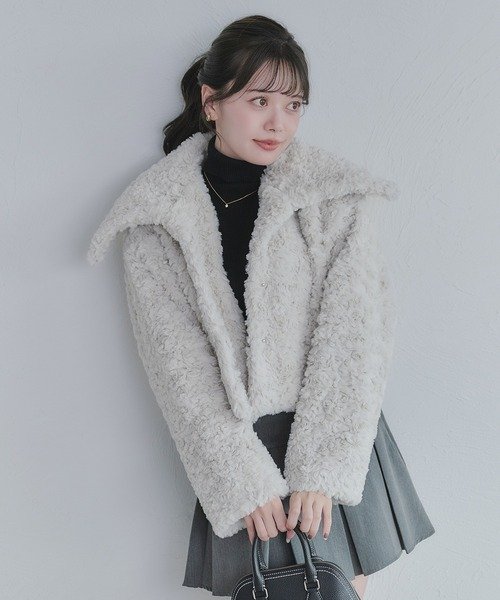 short length poodle fur coat / ショート丈プードルファーコート