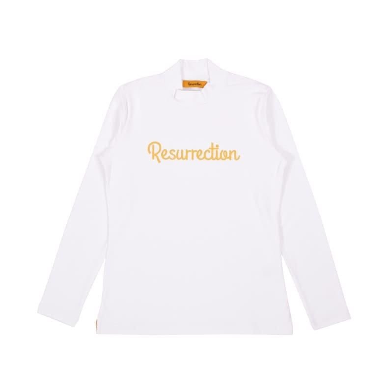 ウィメンズ エンボスモックネックL/S ホワイト | Resurrection