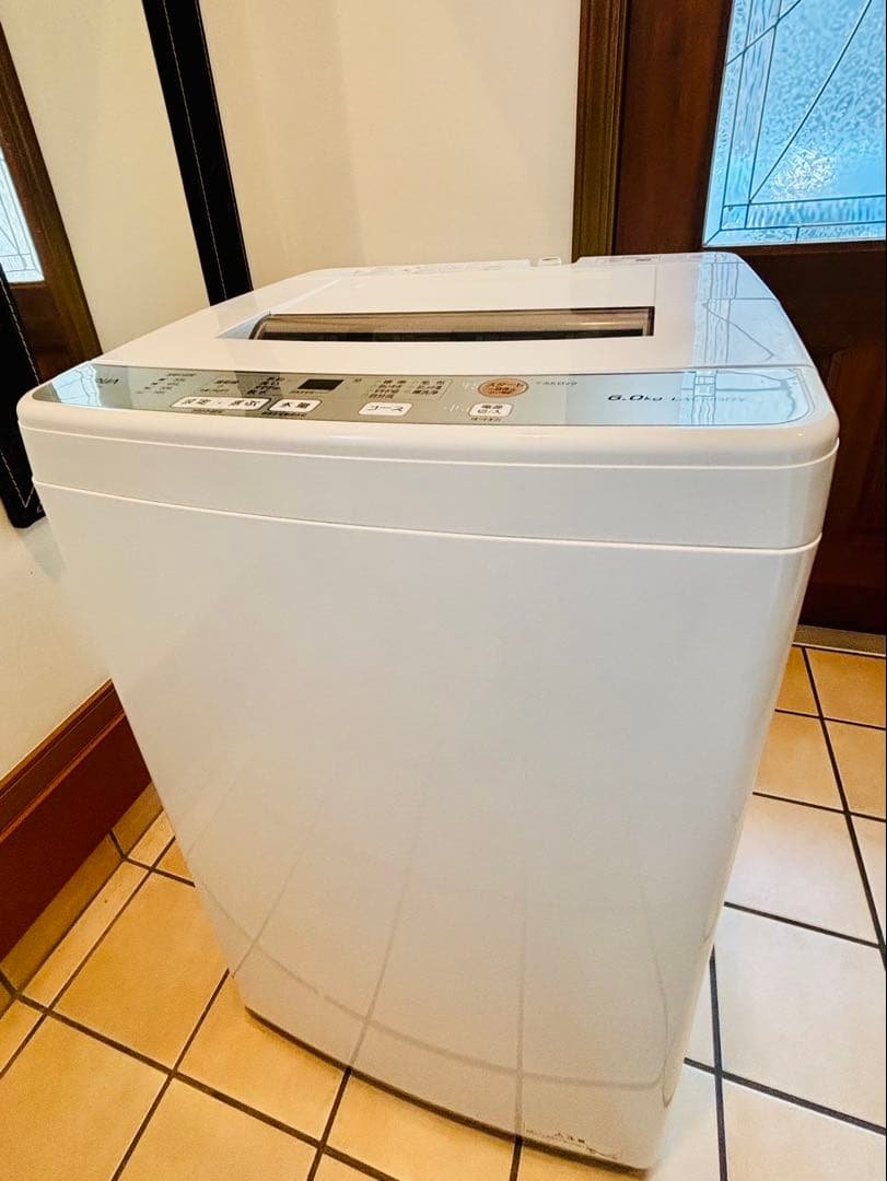洗濯機6キロ　AQUA 2021年式　AQW-S60J 全自動洗濯機 Sシリーズ ホワイト AQW-S60J-W [洗濯6.0kg /乾燥機能無